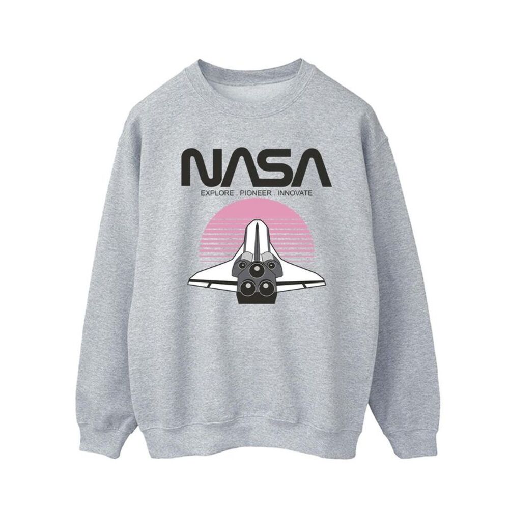NASA Mens Space Shuttle Sunset Sweatshirt / Sports Grey